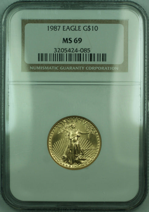 1987 $10 1/4 Oz American Gold Eagle AGE Coin NGC MS-69