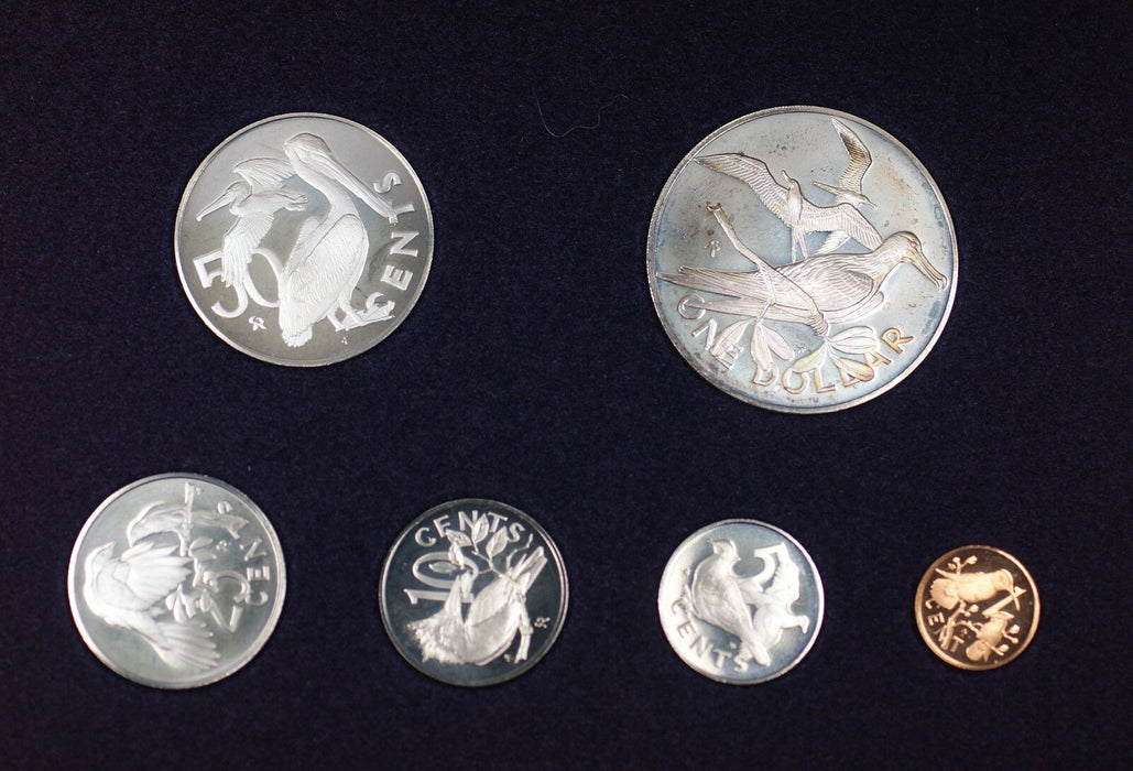 1973 British Virgin Islands Proof Set Silver Dollar 6 Coins Franklin Mint