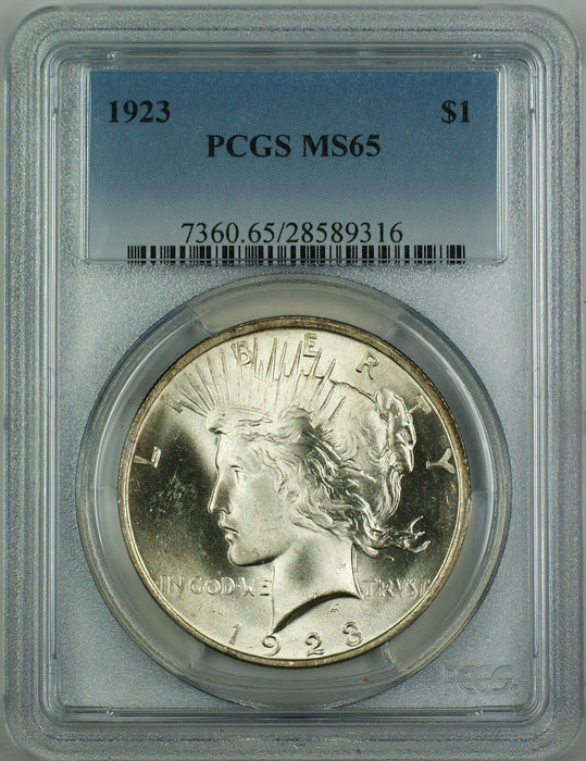 1923 Silver Peace Dollar $1 PCGS MS-65 Gem (Better Coin) GF