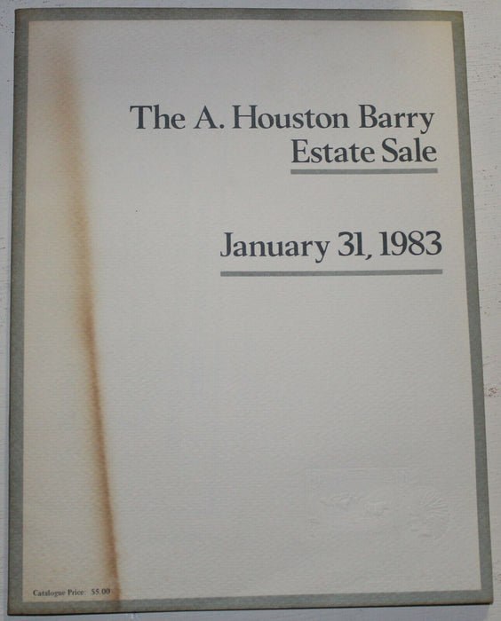 A. Houston Barry Estate Sale January 31 1983 Superior Galleries Catalog WW6B5