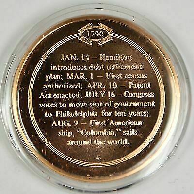 Bronze Proof Medal Hamilton and Jefferson Agree on Debt Retirement June 1790