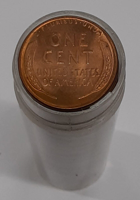 1947 Lincoln Cent Roll - 50 UNC Coins Total in Coin Tube - Toned