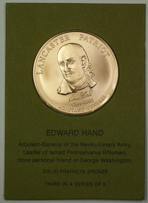 1974 Bicentennial Series Edward Hand Lancaster Patriot Bronze Medal