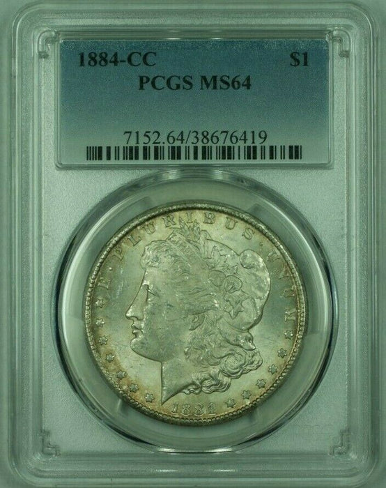 1884-CC Morgan Silver Dollar S$1 PCGS MS-64 Attractive Light Toning (B) (26)