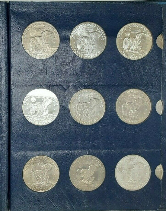 Complete Eisenhower Dollar Collection 32 BU/Proof Coins in Whitman Album