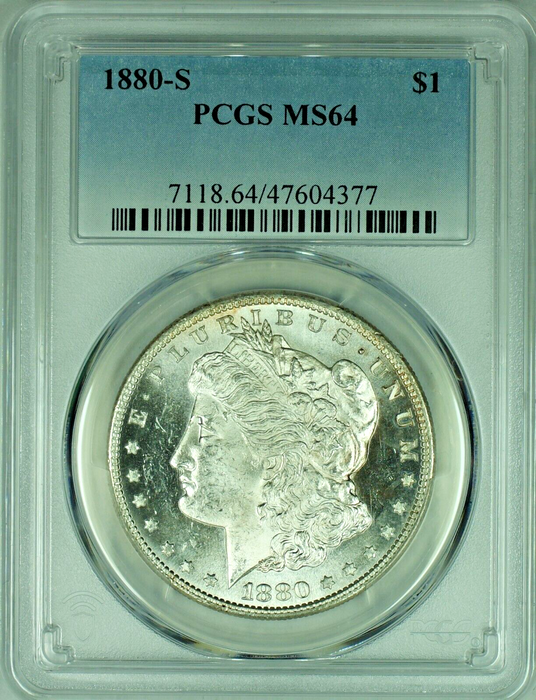 1880-S Morgan Silver Dollar Blast White PCGS MS 64 A 47