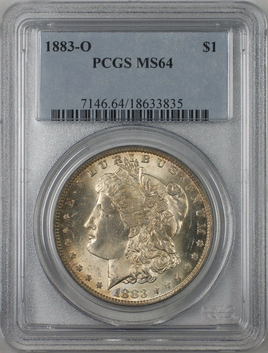 1883-O Morgan Silver Dollar Coin $1 PCGS MS 64 Lightly Toned (BR-14K)