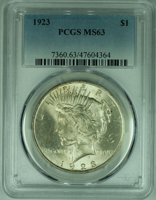 1923 Peace Silver Dollar $1 Coin PCGS MS 63 (48) C