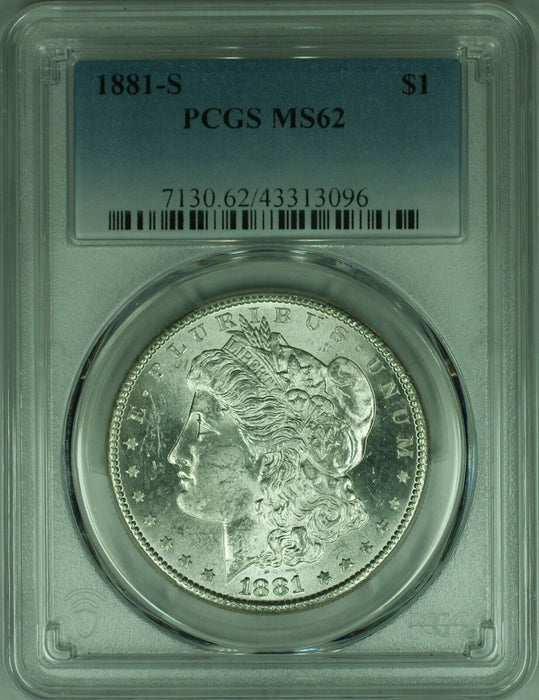 1881-S Morgan Silver Dollar Coin $1 PCGS MS-62 (37) B