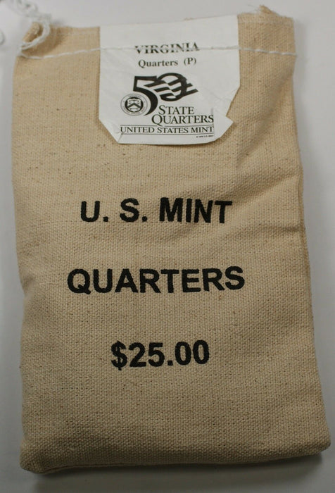 $25 US Mint Sewn BU 2000-P Virginia State Quarters Bag in Sealed Original Bag