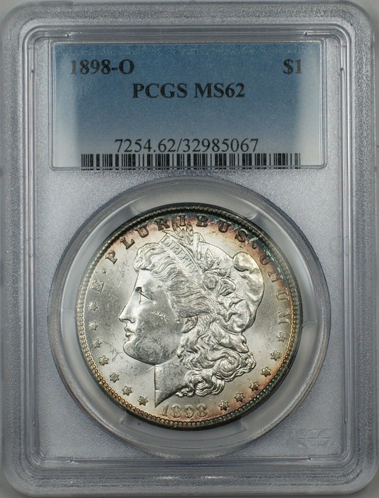 1898-O $1 Morgan Silver Dollar PCGS MS-62 5A Rim Toning