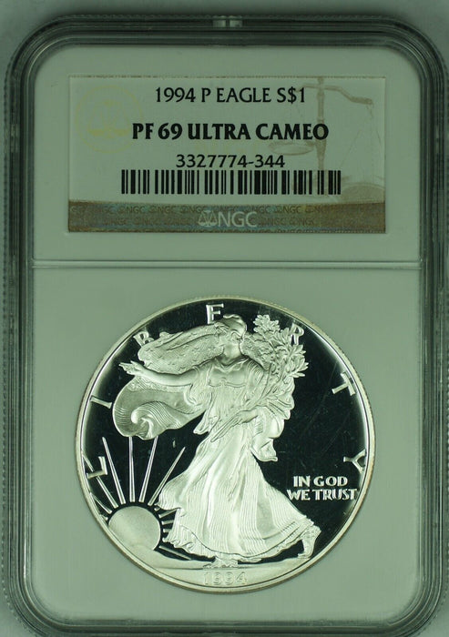 1994-P American Proof Silver Eagle $1 NGC PF 69 Ultra Cameo (49)