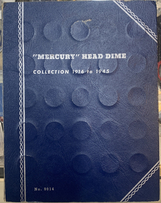 1916-1945 Mercury Dime Almost Complete Set, Whitman Coin Folder, NO 1916-D (C)