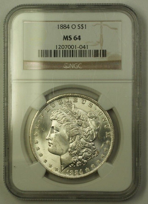 1884-O Morgan Silver Dollar $1 Coin NGC MS-64 (Better Gem In our Opinion)