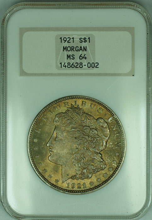 1921 Morgan Silver Dollar Toned $1 NGC MS 64 (NGC Fatty OGH)