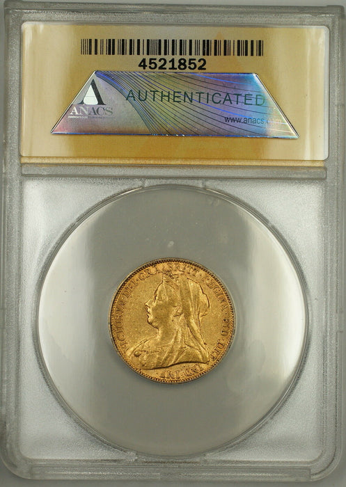 1899-P Australia Sovereign Gold Coin ANACS AU-53 *Quite Scarce*