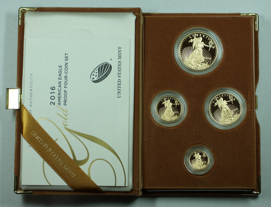 2016 American Eagle Gold Proof 4 Coin Set AGE w/ COA (No Outer Box)