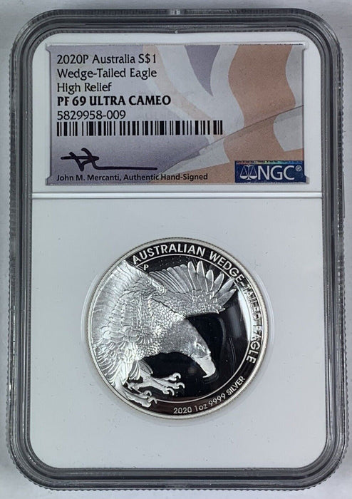2020-P High Relief Australia Wedge Tailed Eagle NGC PR 69 UCAM-Signed Mercanti