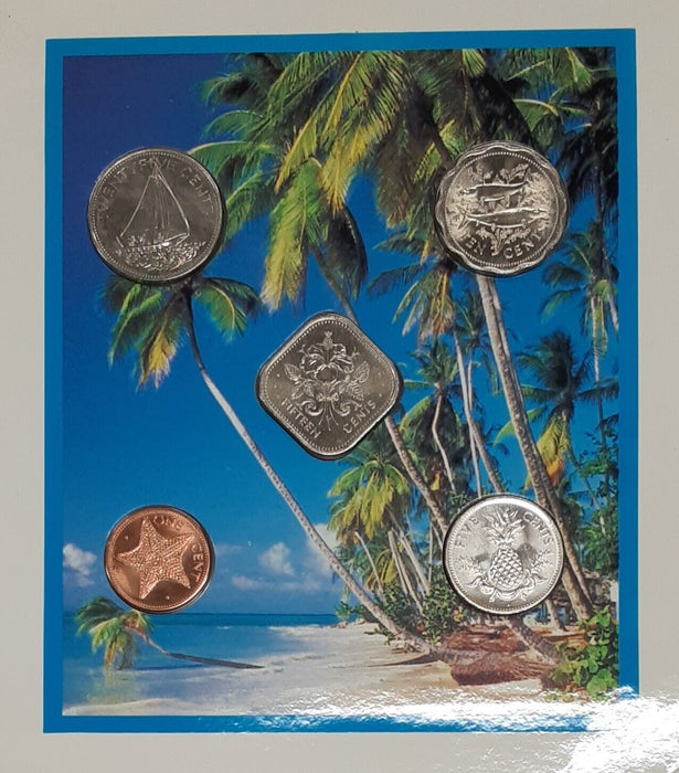 Bahamas 5 Piece BU Coin Collection in Folder