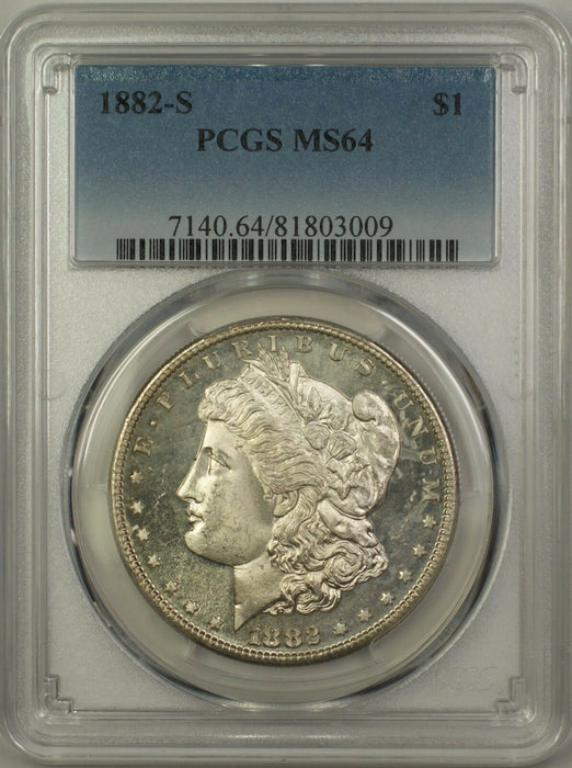 1882-S Morgan Silver Dollar $1 Coin PCGS MS-64 (Proof-Like) (14)