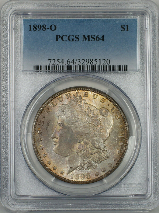 1898-O Morgan Silver Dollar $1 Coin PCGS MS-64 Nicely Toned (Ta)