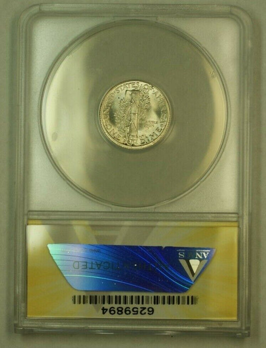1935-D Mercury Dime 10c ANACS MS-60 Details Cleaned (Uncleaned IOO) (Proof-Like)