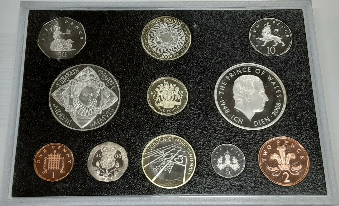 2008 United Kingdom Deluxe Proof Set - 11 Gem Coins in Plastic Case