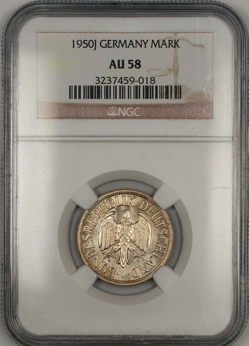 1950-J Germany 1M Mark Coin NGC AU-58 JA