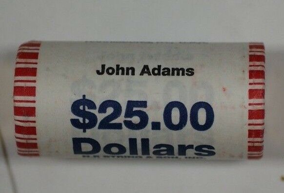 2007-P John Adams Presidential Dollar Roll BU 25 $1 Coins Original Bank Wrapping