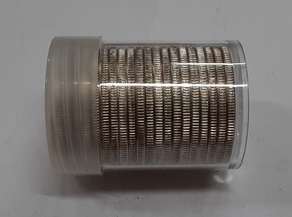 1969-D Kennedy Half Dollar Roll 40% Silver In Plastic Tube 20 UNC Coins