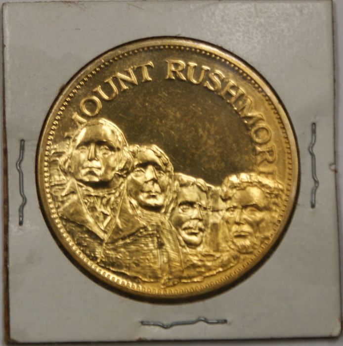 Gold Plated Sterling Silver Proof Medal Mount Rushmore