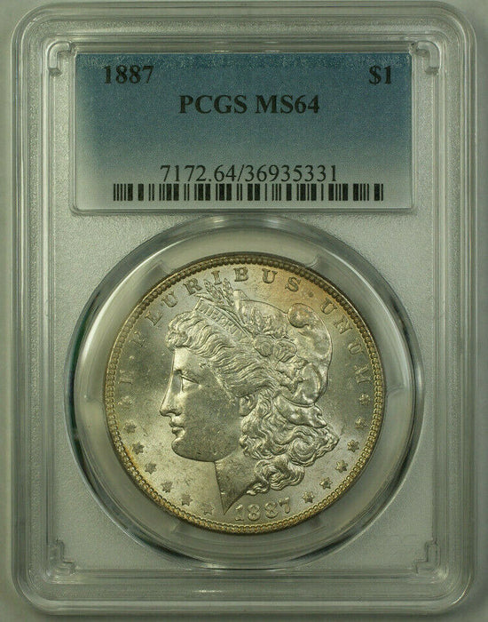 1887 Morgan Silver Dollar $1 Coin PCGS MS-64 (21) G