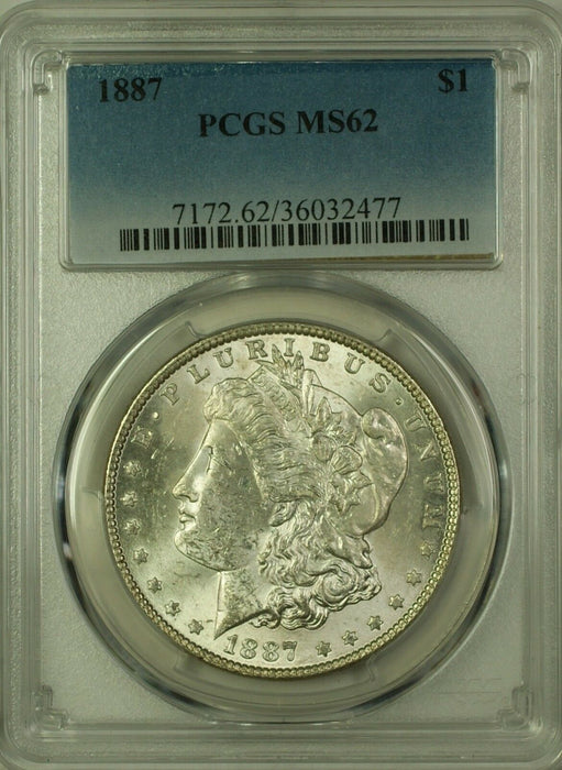 1887 Morgan Silver Dollar $1 Coin PCGS MS-62 (19B)