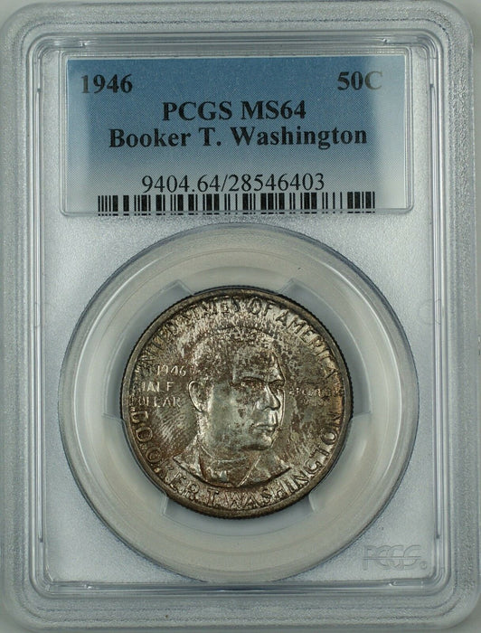1946 Booker T. Washington Commemorative Silver Half Dollar Coin PCGS MS-64 Toned