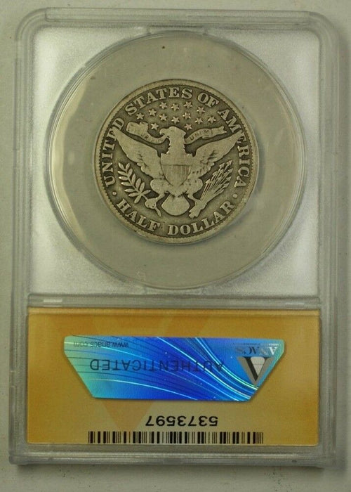 1915 US Barber Silver Half Dollar 50c Coin ANACS VG-8 (A)