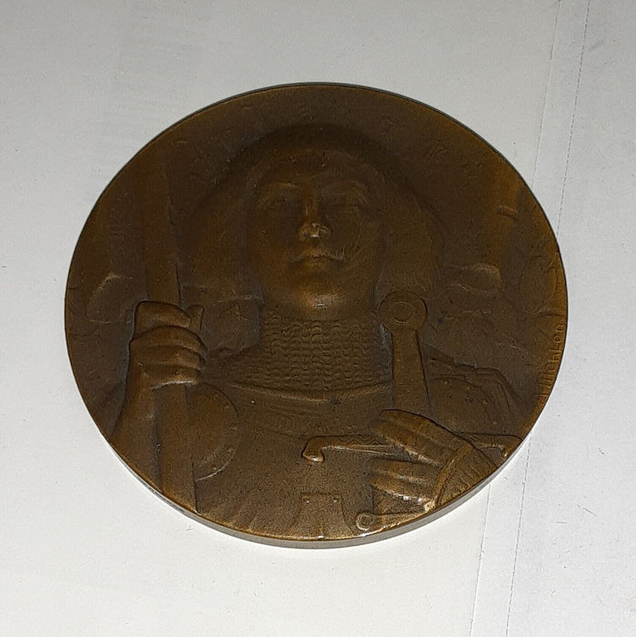 Vintage French 2 1/2 Dia. Bronze Medal of Joan of Arc by A. Morlon