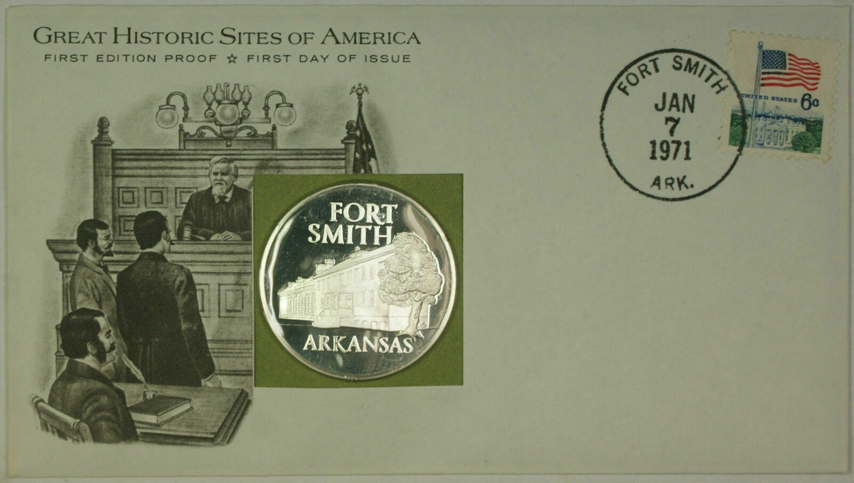 1971 Fort McHenry MD Great Historic Sites Medal Proof Silver First Day Cover