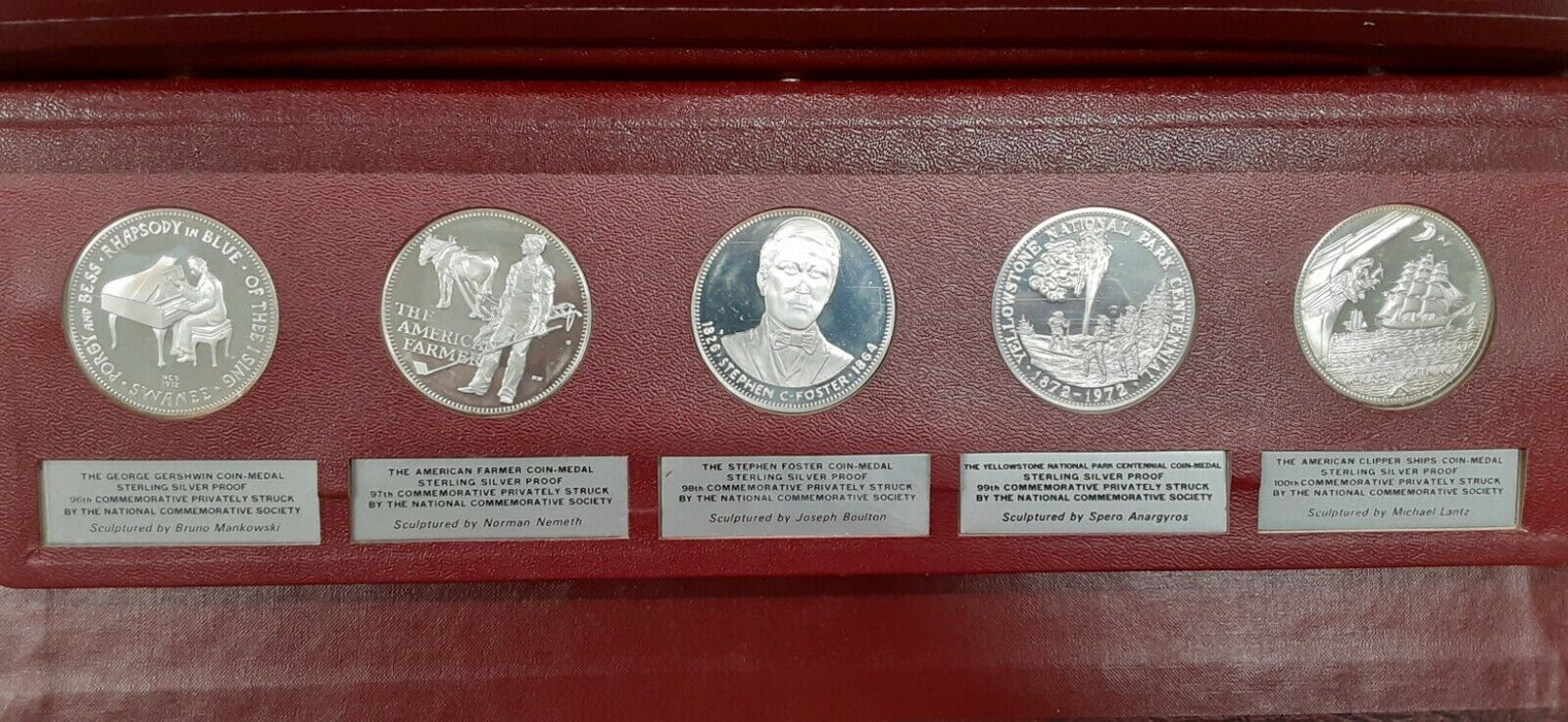 National Commemorative Society Series II Sterling Silver 50 Medal Set Proof