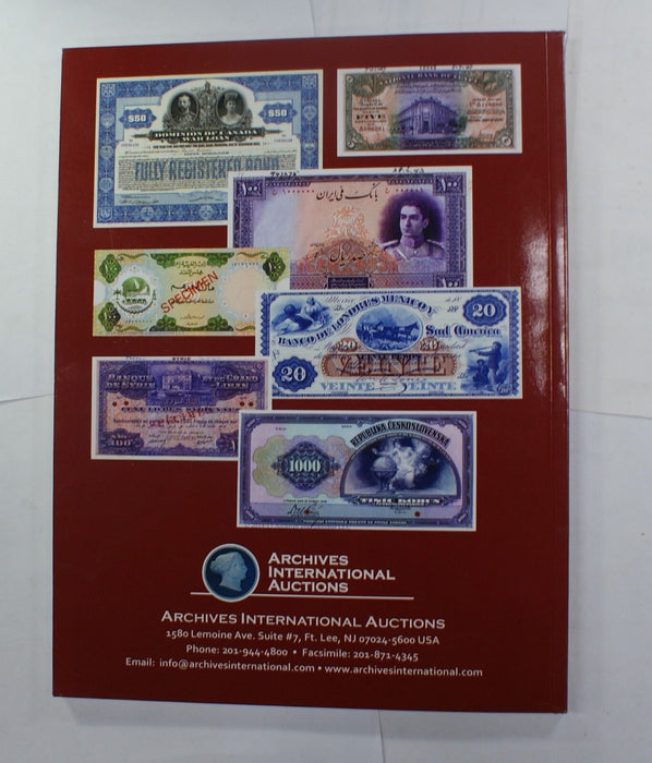 3/10/15  US & World Banknotes Part XXIII Archives INTL Auction Catalog A233