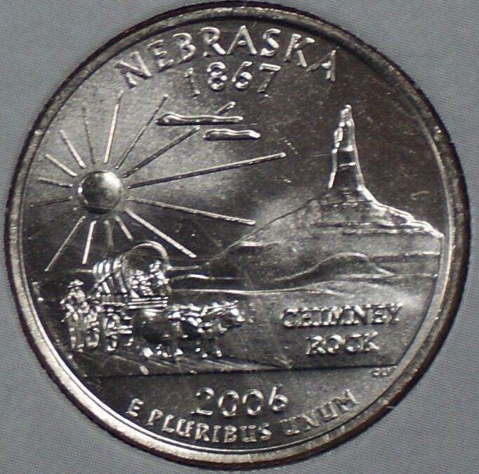 $25 (100 UNC coins) 2006 Nebraska - P State Quarter Original Mint Sewn Bag