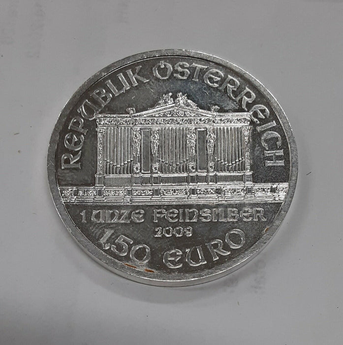 2009 Austrian Philharmonic 1oz .999 Fine Silver Coin Imperfect