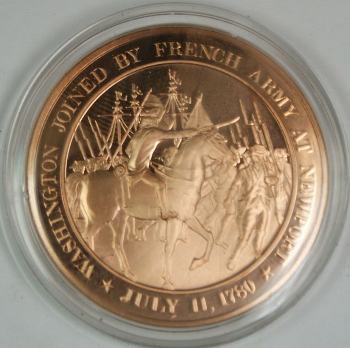 Bronze Proof Medal Washington Joined By French Army At Newport July 11 1780