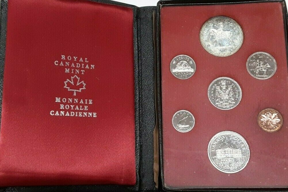 1973 Canada Proof Set- 7 Gem Coins in Original RCM Case W/COA