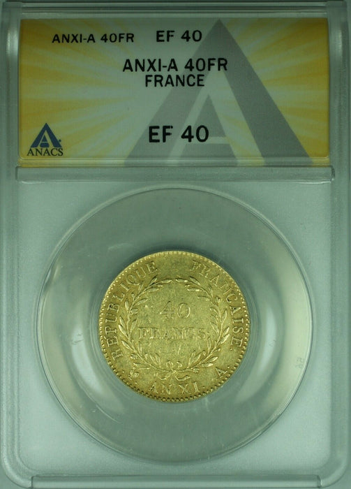 ANXI-A France 40 Francs Gold Coin ANACS EF-40