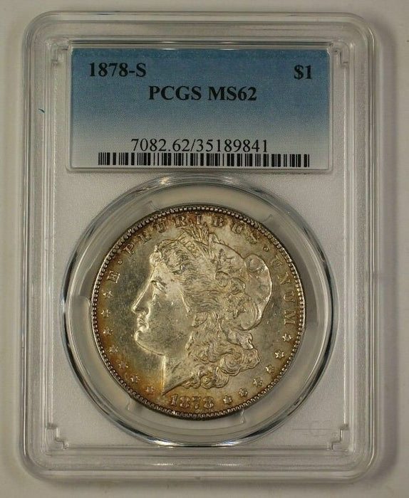 1878-S Morgan Silver Dollar Coin PCGS MS-62 Toned (Better Semi-Proof Like) (18)