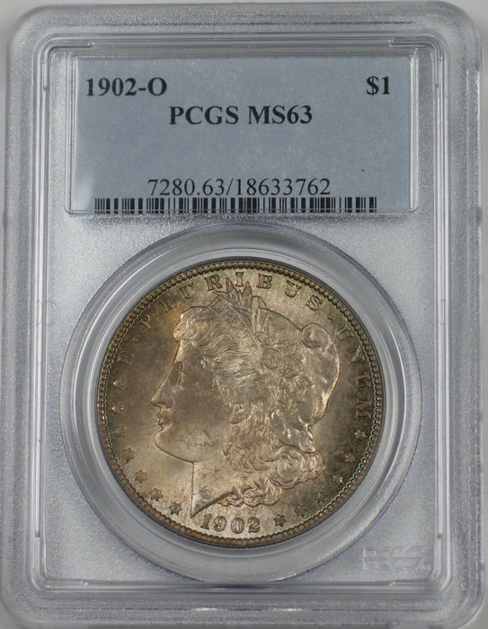 1902-O Morgan Silver Dollar $1 Coin PCGS MS-63 Toned (BR-25 O)