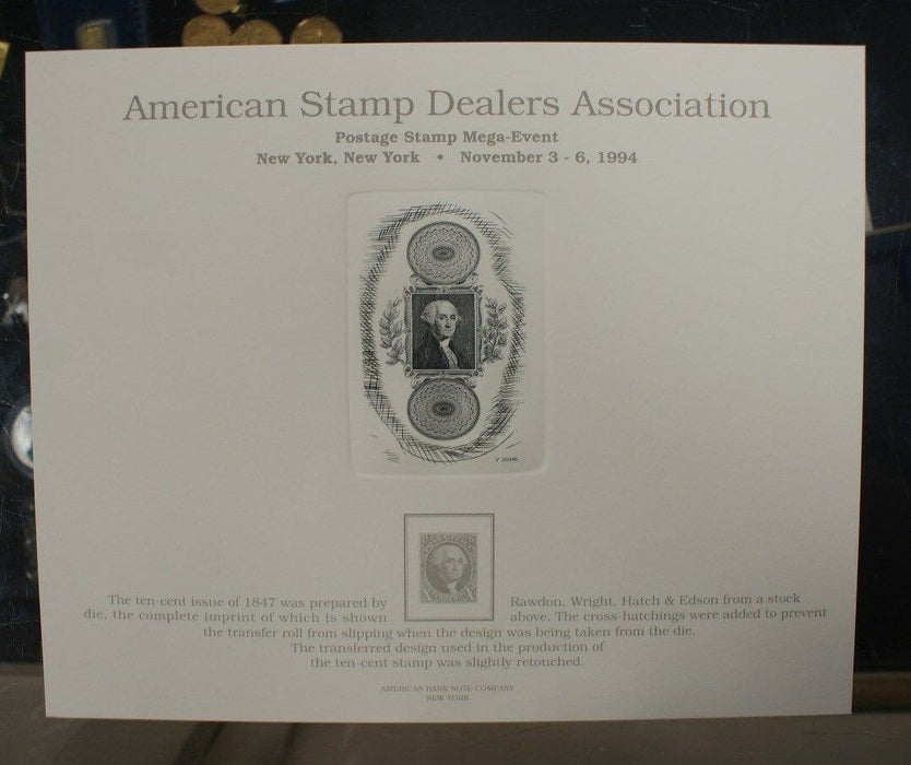 SO 136 Souvenir card ASDA Abraham Lincoln portrait from 1869 90¢ stamp