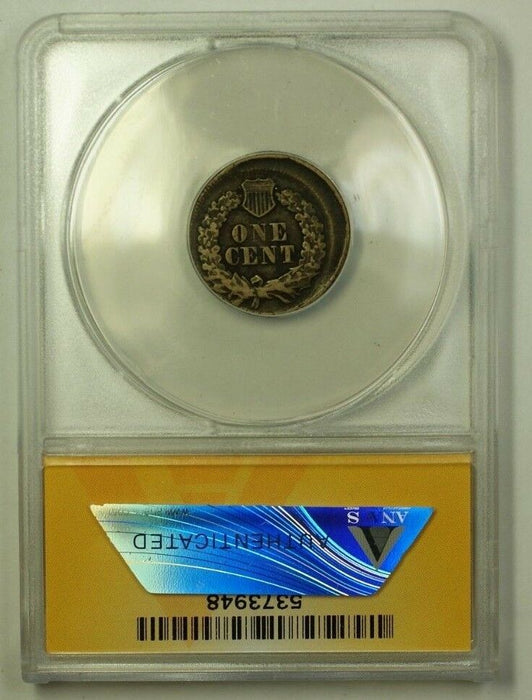 1863 Indian Head Penny 1c Error Coin 10% Off-Center At K-10:00 ANACS VF-30 Deta