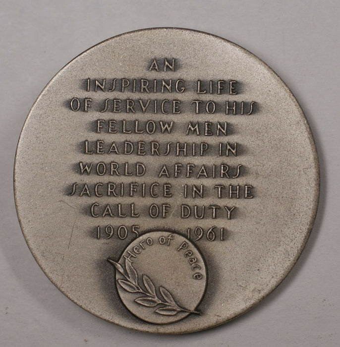 1905-1961 Heroes of Peace Fine Silver Medal Dag Hammarskjold Heroes of Peace 1oz