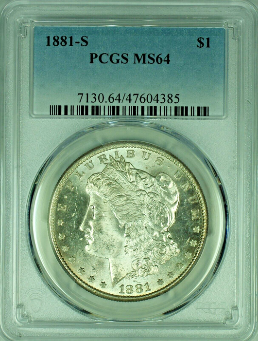 1881-S Morgan Silver Dollar PCGS MS 64 A 47